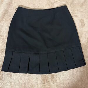 INC International Concepts Black Mini Skirt with Pleated Hem